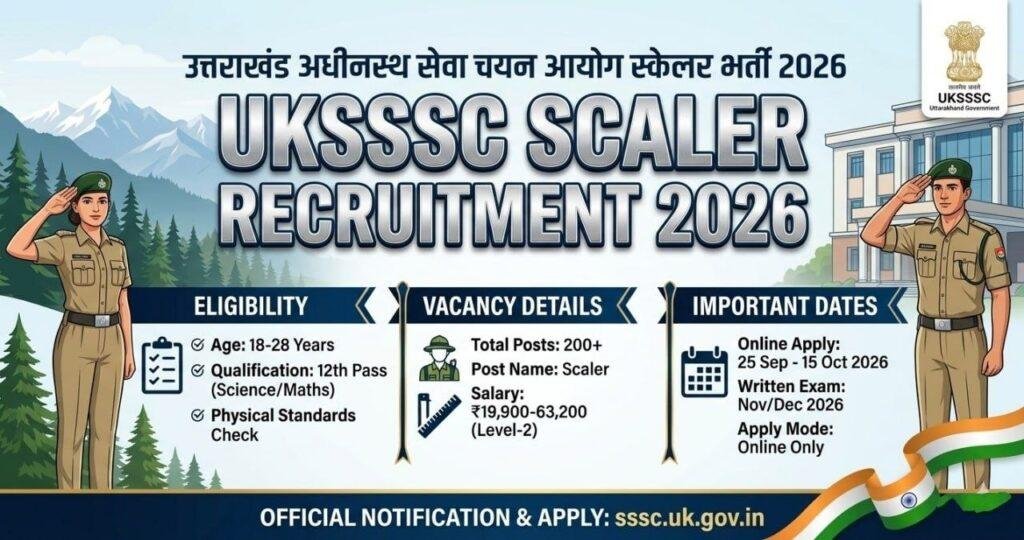 UKSSSC Scaler Recruitment 2026